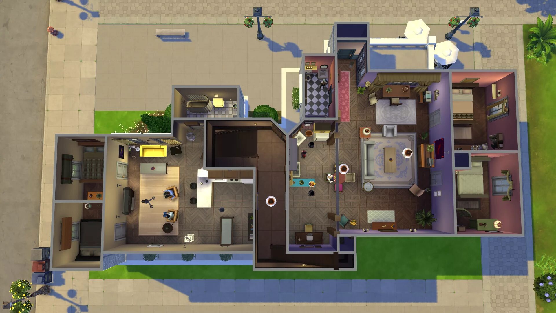 Квартира ворониных планировка FRIENDS Remade In New Sims 4 Game Sims house, Friends apartment, Sims house plan