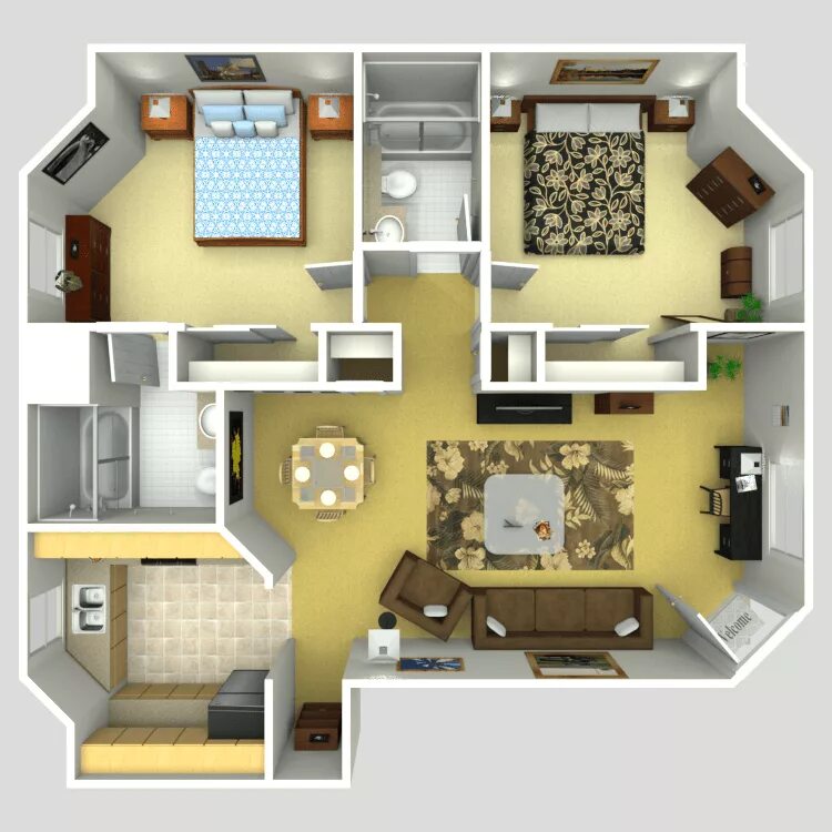 Квартира ворониных планировка 1 Story 2 Bed/2 Bath Sims house plans, Sims house, House layouts