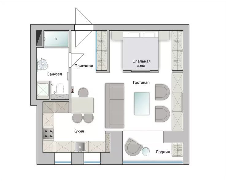 Квартиры 43 кв м планировка интерьер Pin on INT-Planning