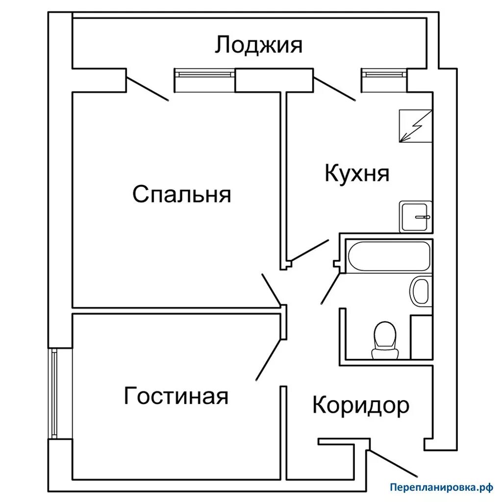 Квартиры двухкомнатные планировка старые План двухкомнатной квартиры с размерами фото - DelaDom.ru