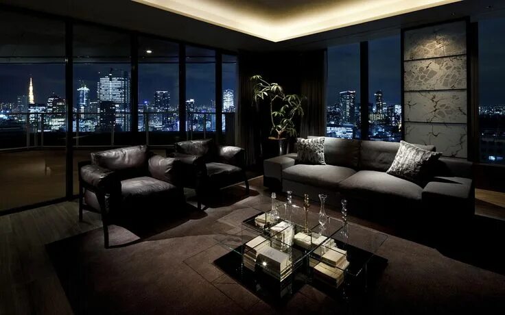 Квартиры город в интерьере Asia House of the Day: Tokyo 'Hidden Refuge' Penthouse -- Photos Penthouse livin