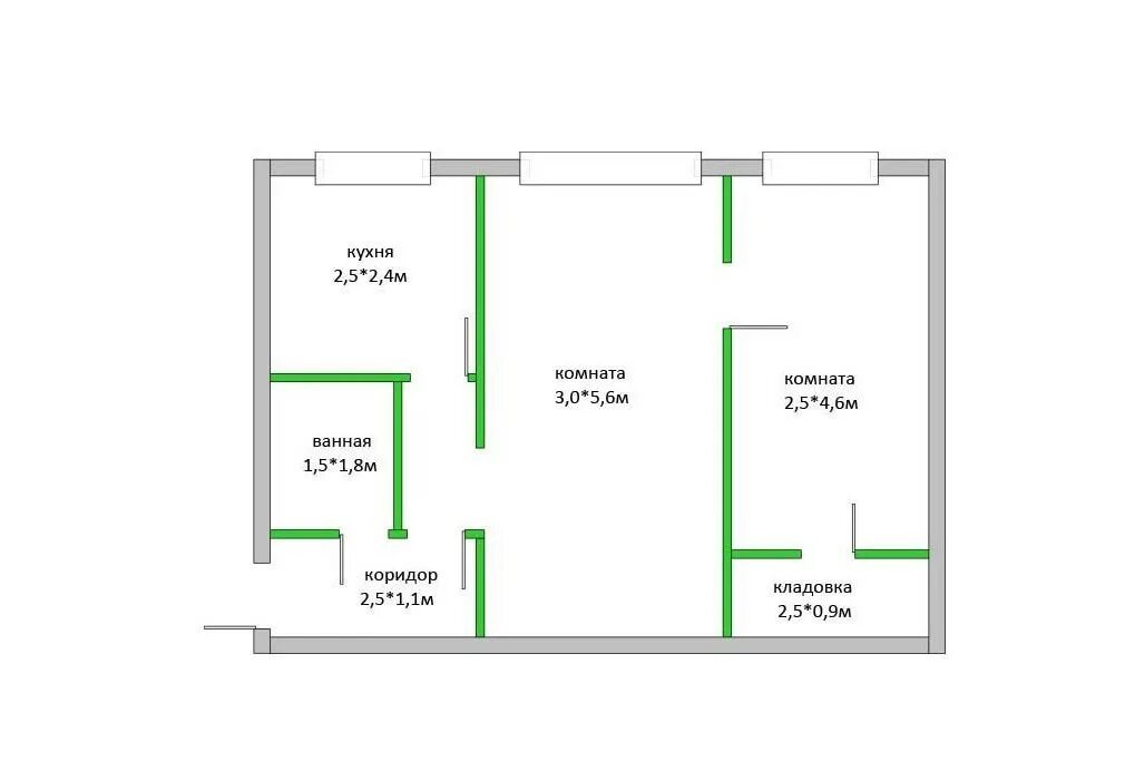 Квартиры хрущевки фото планировка Купить 2-комнатную квартиру, 45 м² по адресу Курган, поселок Механический, 7А, 5