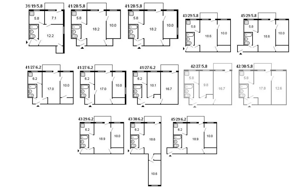 Квартиры хрущевки планировка 1 Планировка хрущевки 2 комнаты - варианты, порядок действий, примеры