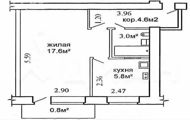 Квартиры хрущевки планировка 1 Купить 1-комнатную квартиру 31,9 м² по адресу Самара, Партизанская улица, 118 - 