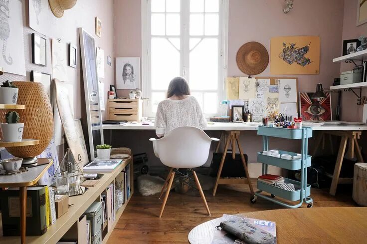 Квартиры художников фото De mayor quiero ser Caroline de Little Madi Art studio at home, Home office desi