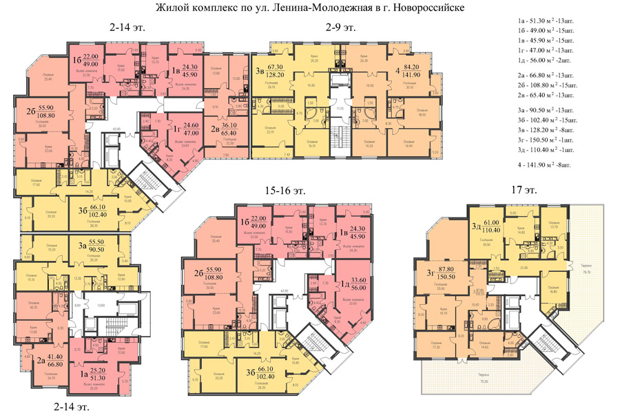 Квартиры многоэтажек планировки ЖК Проспект Ленина, 95, Новороссийск Официальный сайт застройщиков Floor plans, 