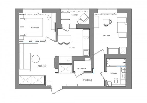 Квартиры планировка фестивальная Bright and compact 1 Bedroom Apartment For Young Family Floor Plan Included Диза