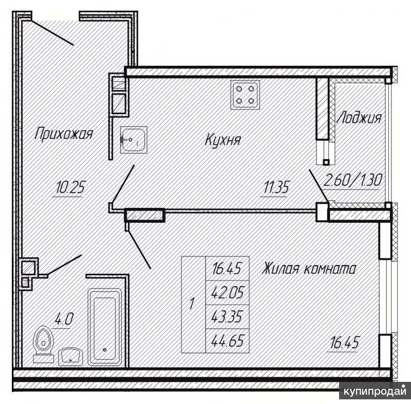 Квартиры улучшенной планировки иваново 1-к квартира, 45 м2, 11/17 эт. в Иванове