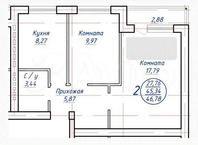 Квартиры улучшенной планировки иваново 2-к квартира, 47 м², 2/3 эт. на продажу в Кохме Купить квартиру Авито