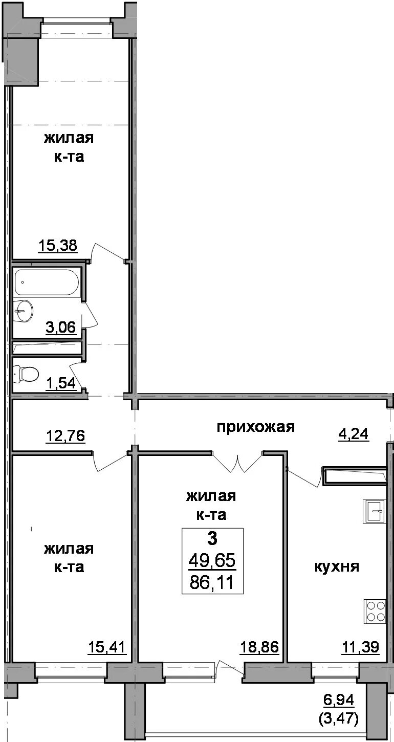 Квартиры улучшенной планировки в кирпичном ЖК "Байкал"/3 к квартира/ПРОДАМ : Новостройки