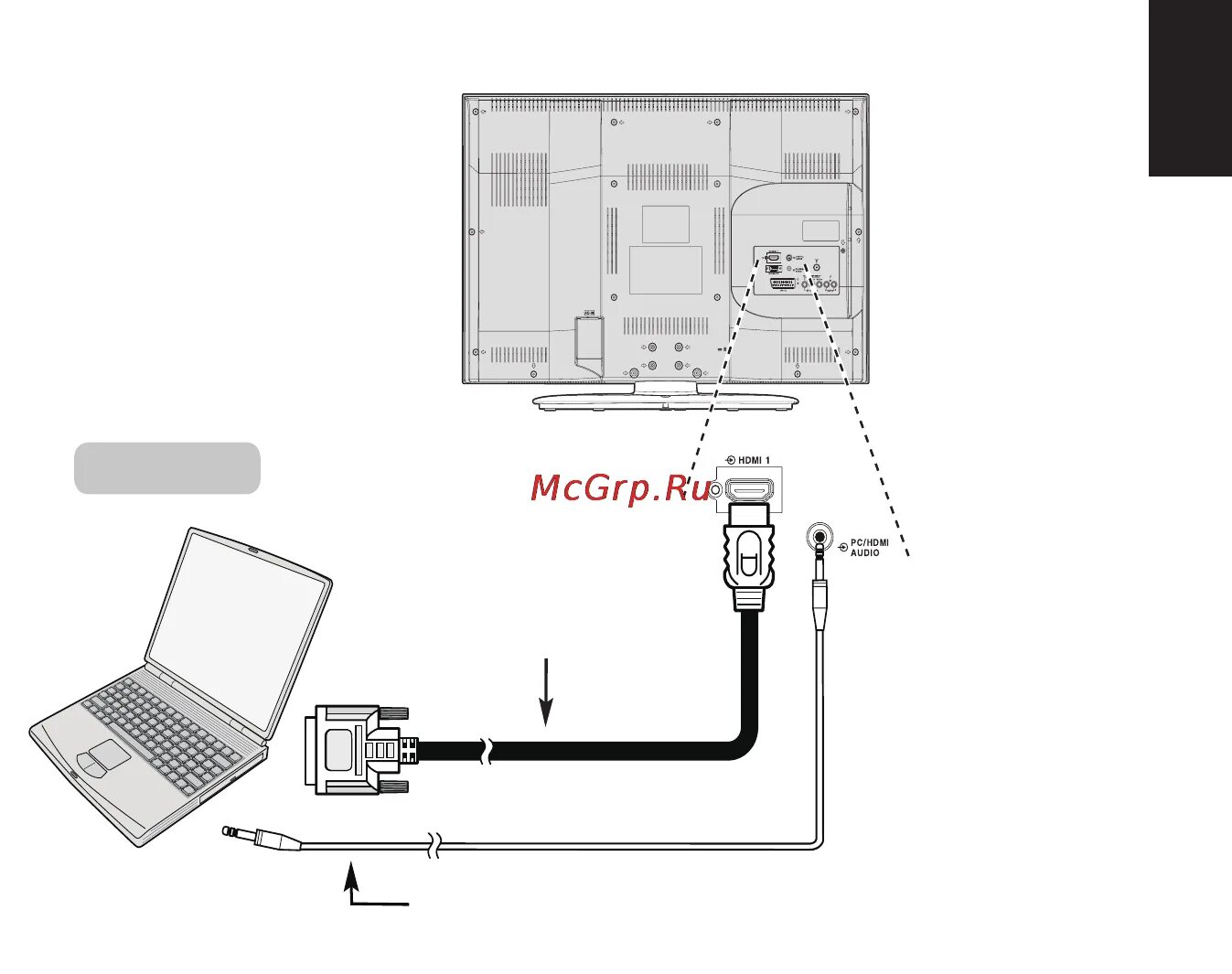 Квест 3 подключение к пк Toshiba 42HL833R 17/67 Аудиокабель для подсоединения пк к телевизору не прилагае