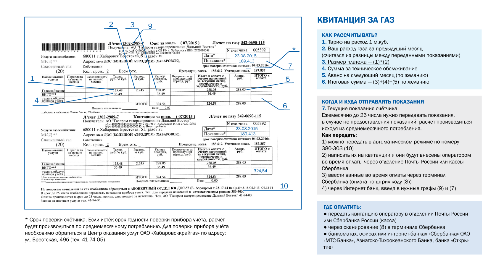 Квитанция за газ фото Помощь в расчете квитанций