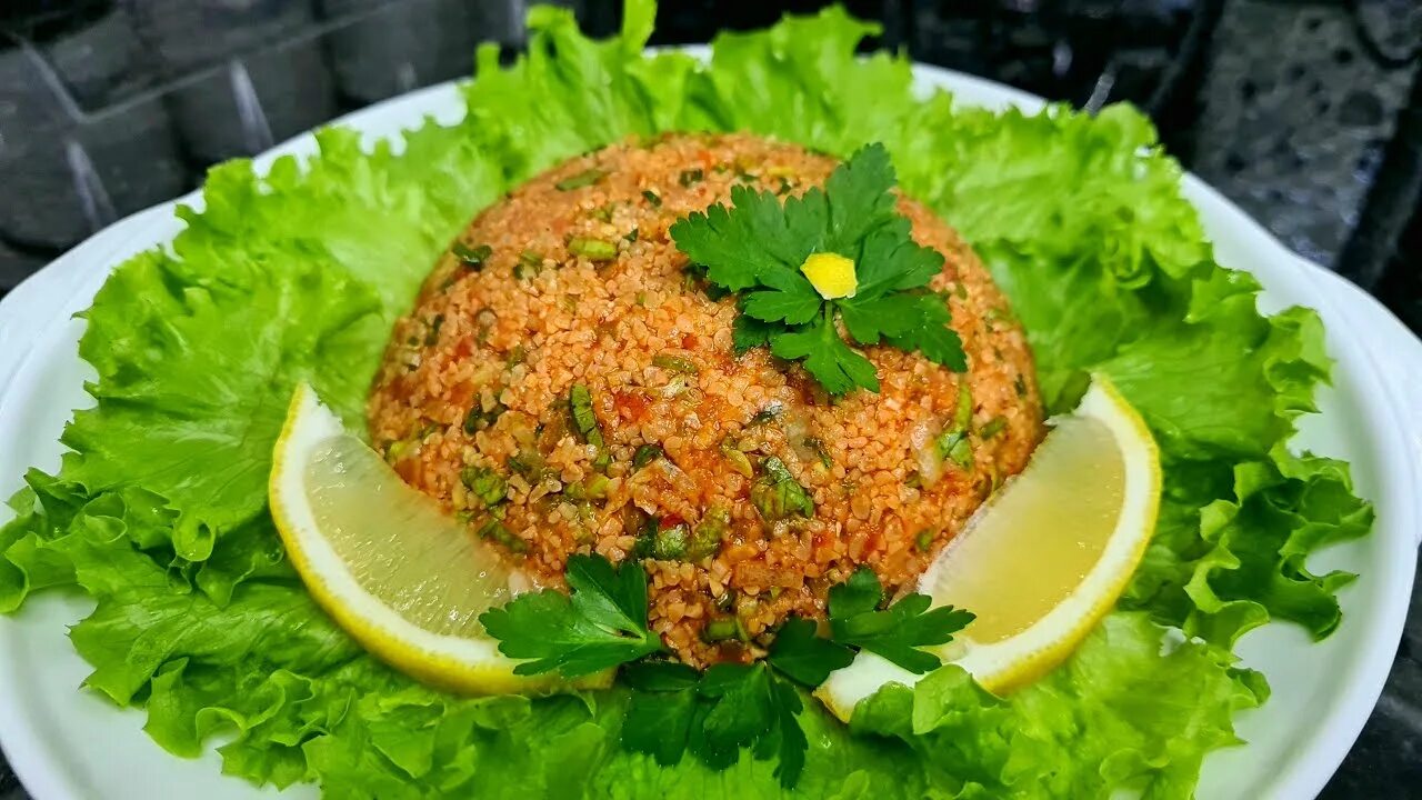 Кысыр турецкая рецепт с фото Кысыр, турецкая закуска из булгура. Легко, быстро и вкусно!!! - YouTube