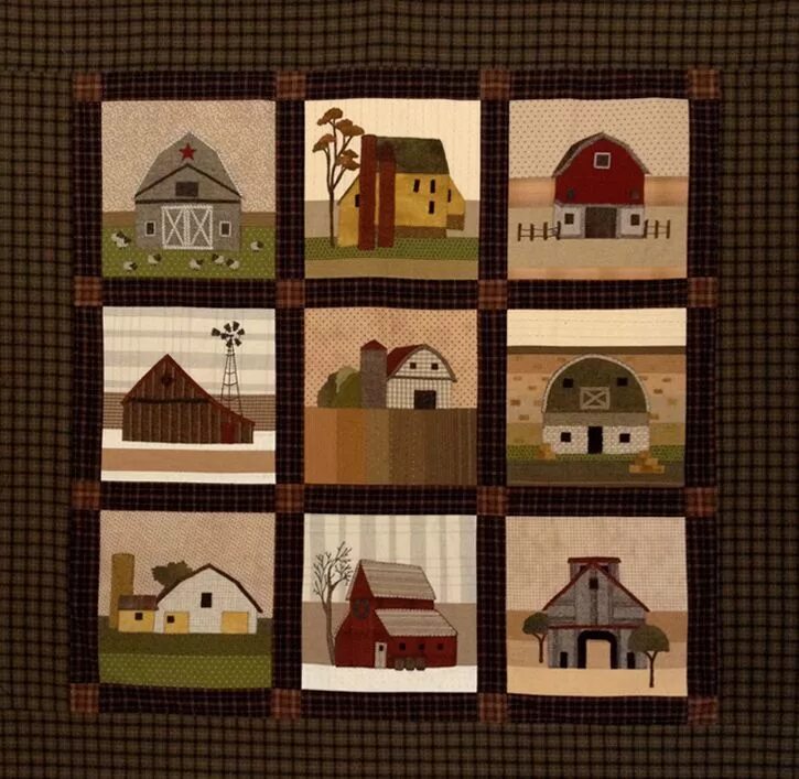 Пэчворк домики из ткани схемы фото Barn Quilt Block of the Month Barn quilt patterns, Book quilt, Farm quilt