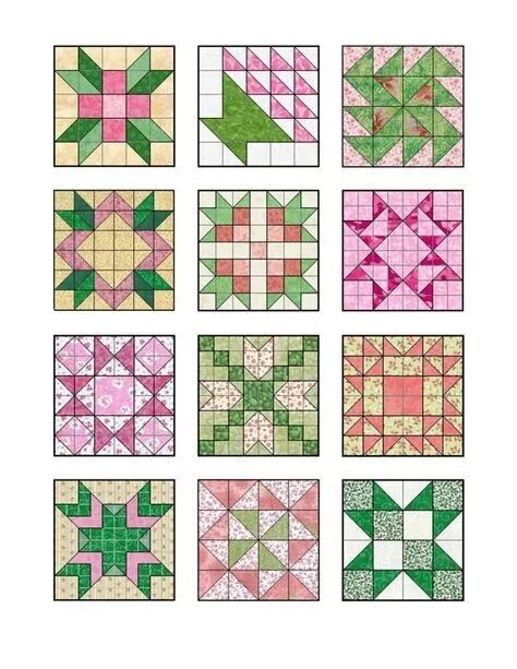 Пэчворк фото схемы для начинающих Pin by Альбина Скрипка on Лоскутное Star quilt blocks, Barn quilt patterns, Quil