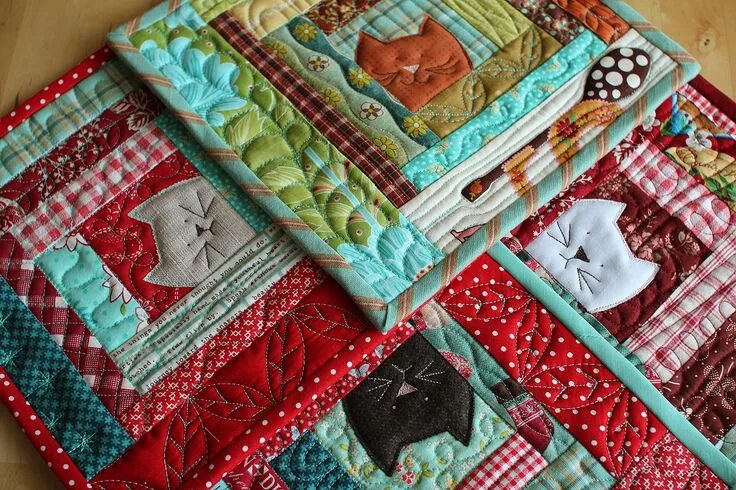 Пэчворк идеи для вдохновения фото Cat quilt patterns, Quilts, Cat quilt