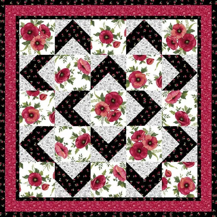 Пэчворк одеяло схемы фото Walk About Quilt Pattern - Ann Lauer Patchwork quilt patterns, Star quilt patter