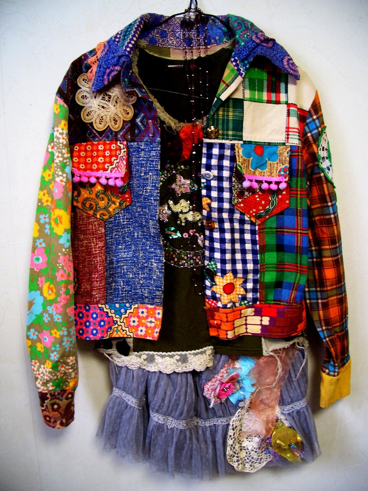 Пэчворк одежда фото Upcycled Patchwork Hippie Jacket size Mediun Etsy Одежда, Женская одежда, Кардиг