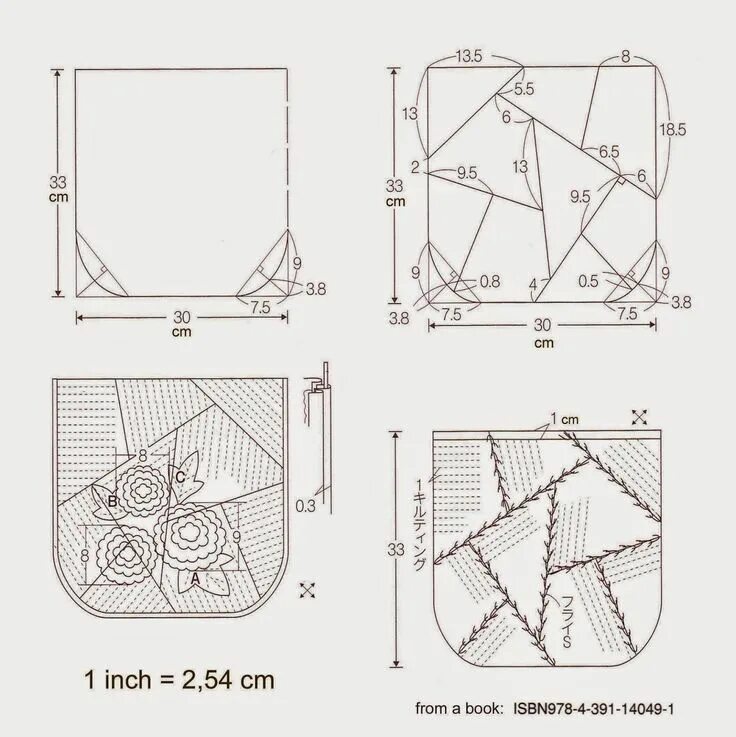 Пэчворк сумки и выкройки Ulla's Quilt World: Patchwork bag, flowers + pattern Leather bag pattern, Patchw