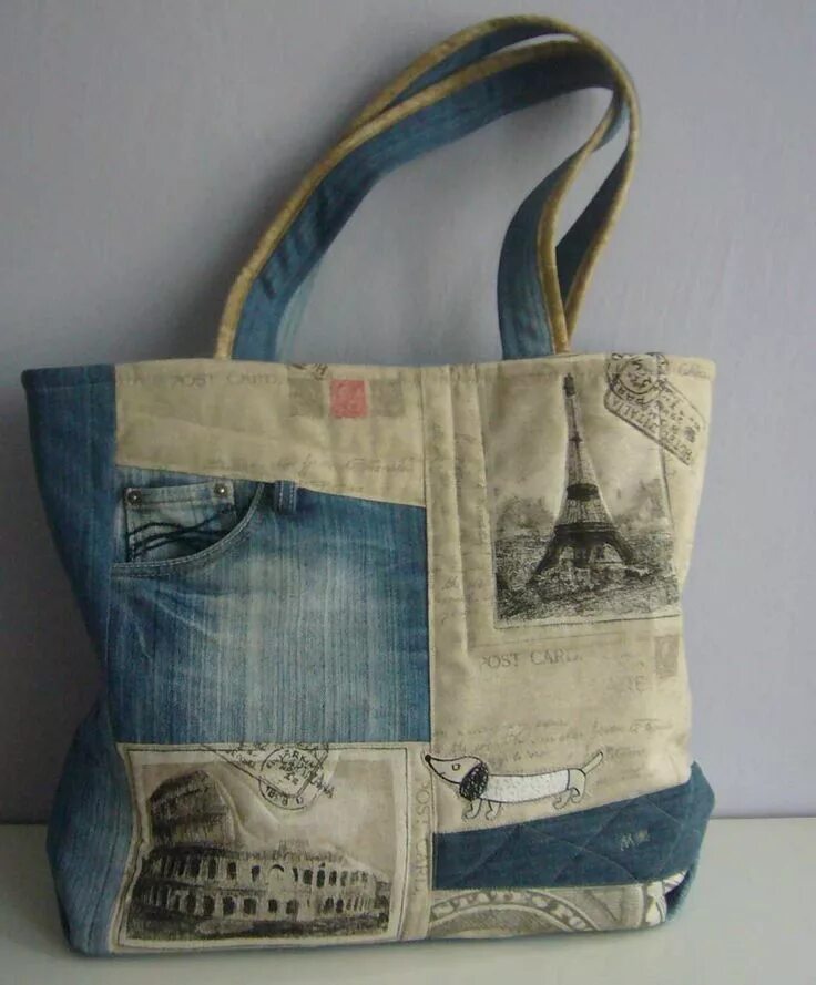 Пэчворк сумки из джинсы с выкройками Résultat de recherche d'images pour "denim patchwork bag" Patchwork bags, Denim 