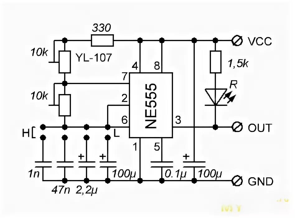 Датчики освещения и сигнализаторы на LM555