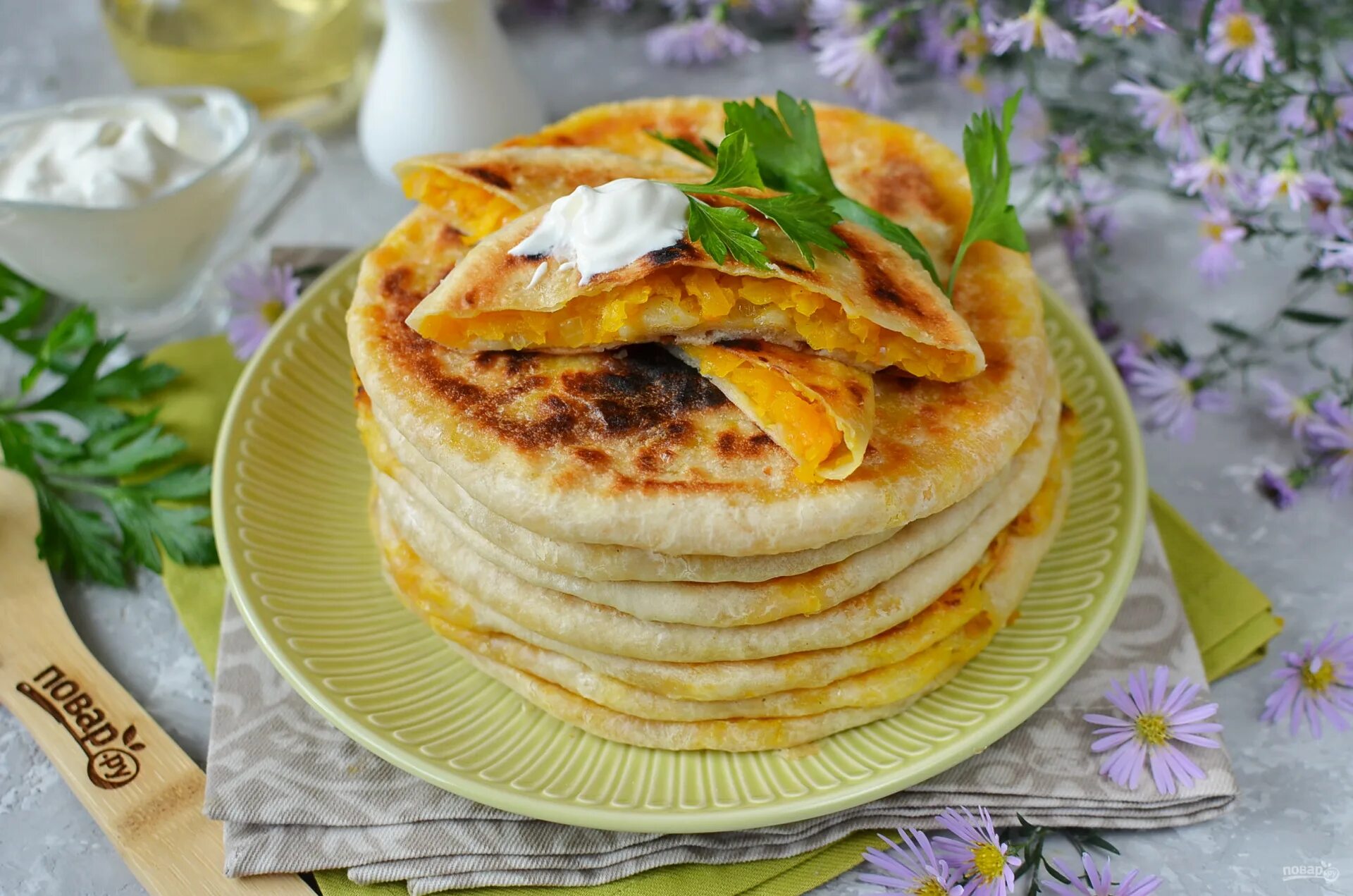 Плачинда с тыквой на сковороде рецепт фото Лепешки с тыквой - пошаговый рецепт с фото на Повар.ру