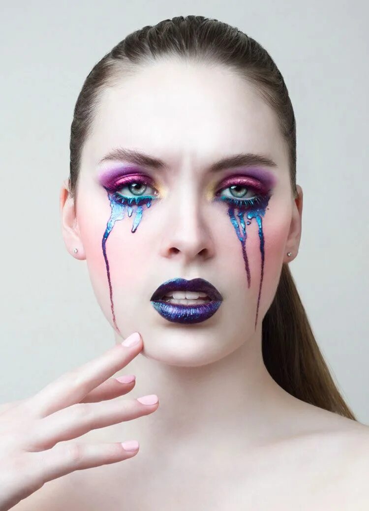 Плачущий макияж как сделать NEONSCOPE - 12 Dripping Makeup Ideas Theatrical makeup, Artistry makeup, Makeup 