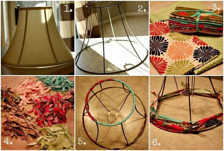 Плафон для светильника своими руками A DIY Fabric Strip Lampshade Fabric crafts, Diy fabric, Fabric scraps