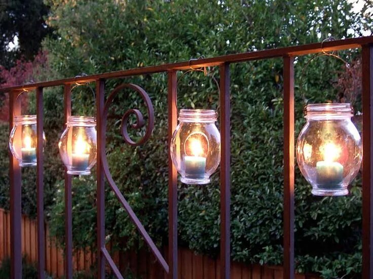Плафон для уличного светильника своими руками Свет на ограждения Diy outdoor lighting, Backyard lighting, Patio lighting