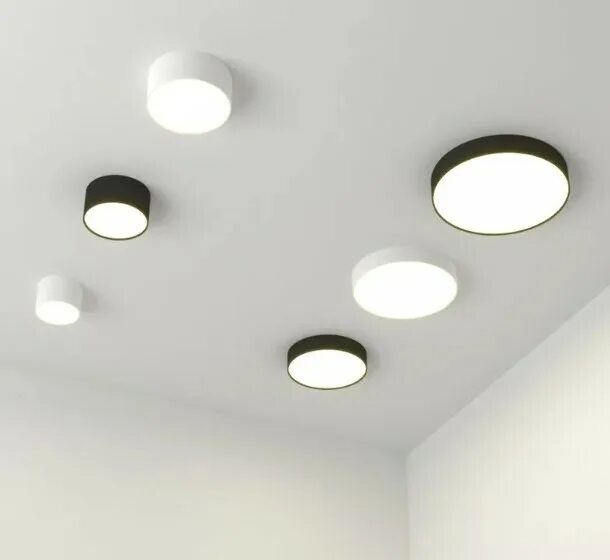 Плафоны для натяжных потолков фото и цены Установка точечных светильников в Екатеринбурге - цена за работу услуги компании