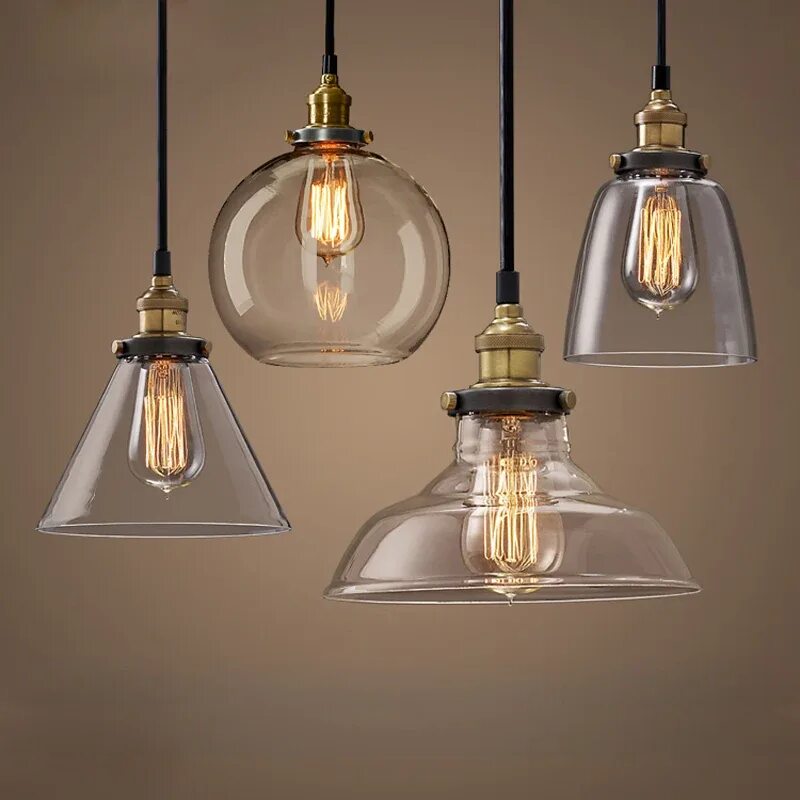 Плафоны люстры в стиле лофт Промышленный подвесной светильник, винтажный стеклянный светильник в стиле ретро