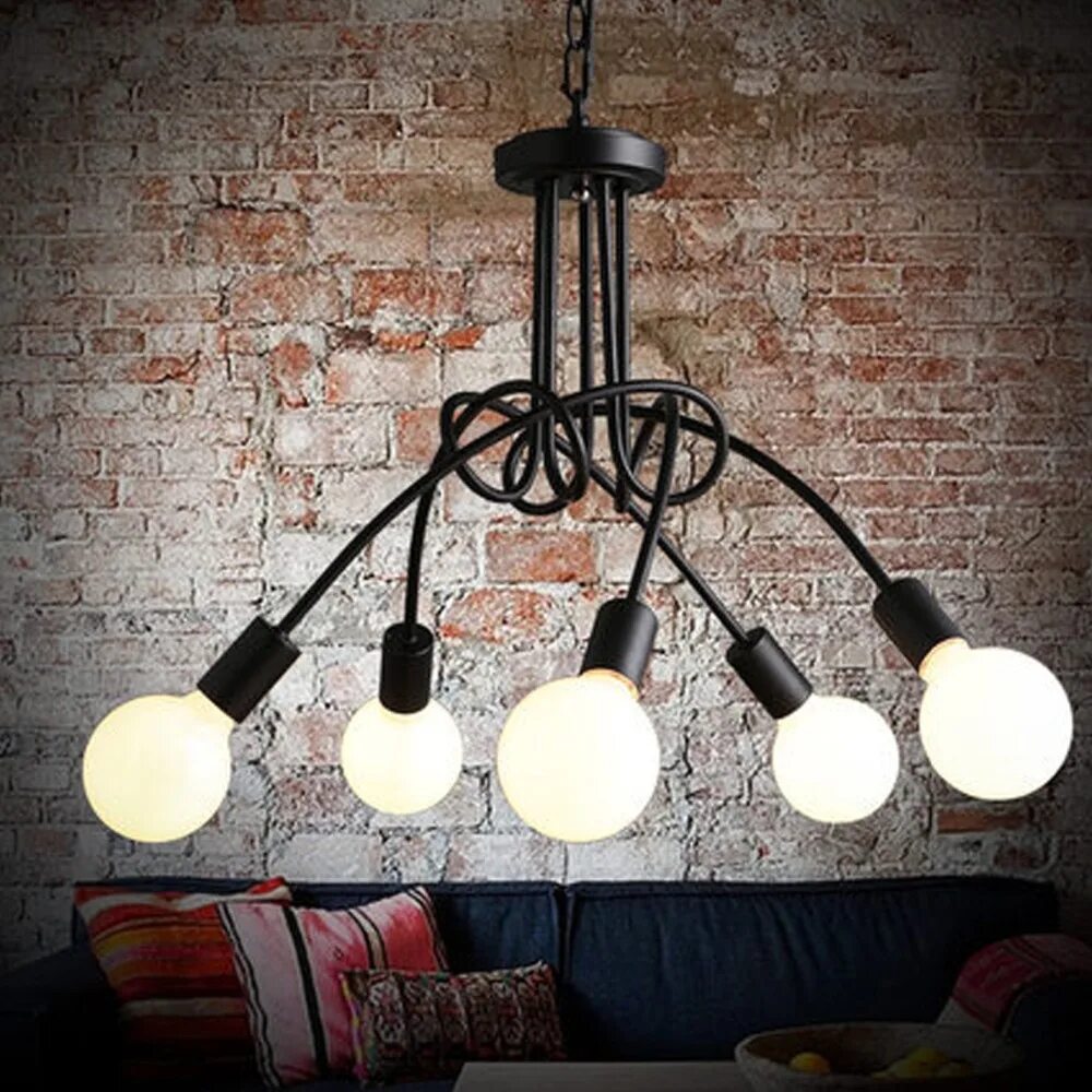 Плафоны люстры в стиле лофт Купить IKEA дизайн моды, что Корея стиль 5 филиалов извилистых люстра белый прив