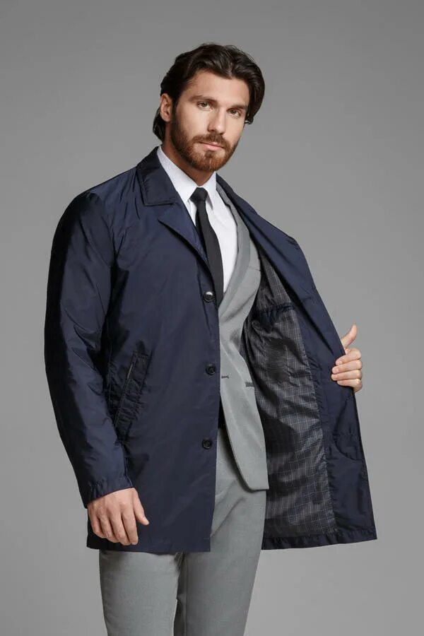 Плащ мужской деловой стиль Классическая мужская куртка под костюм Каталог одежды Dress-m.ru