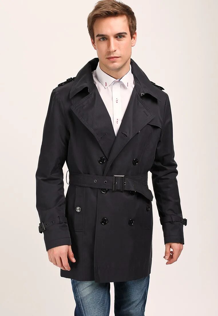 Плащ мужской деловой стиль Плащ Selected Homme, цвет: синий, SE392EMBI177 - купить в интернет-магазине Lamo