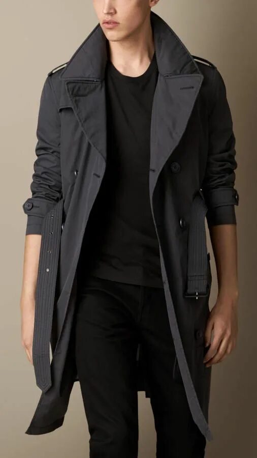 Плащ мужской какой в моде Stay stylish with Burberry Long Technical Cotton Trench Coat
