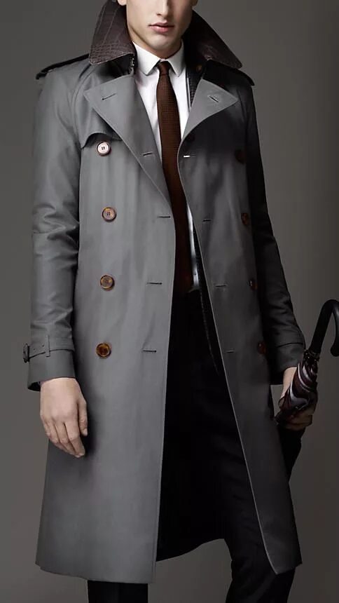 Плащ мужской какой в моде $4,995, Burberry Long Alligator Collar Trench Coat Well dressed men, Trench coat