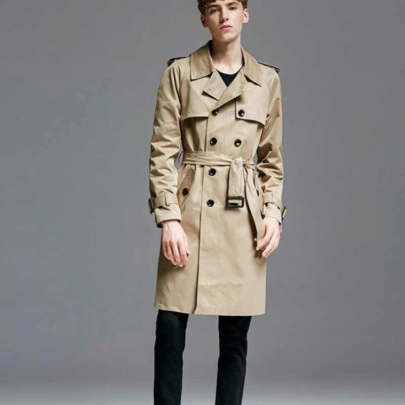 Плащ мужской в стиле милитари military style trench coatCheap Sell - OFF70