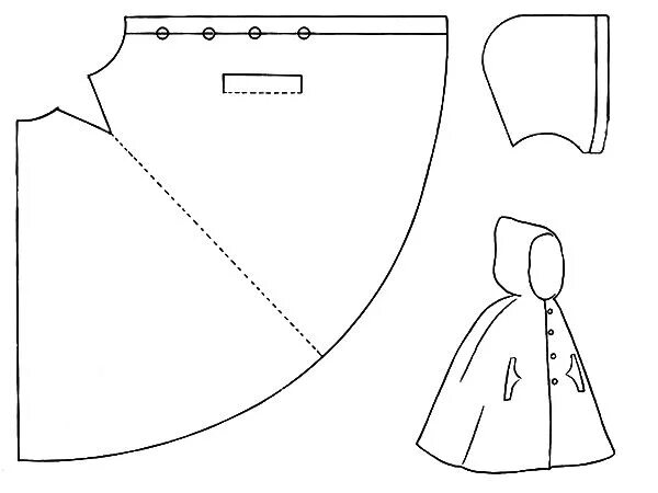 Плащ с капюшоном для куклы выкройка Как сделать яркий резиновый дождевик для куклы или миниатюры: Мастер-Классы в жу