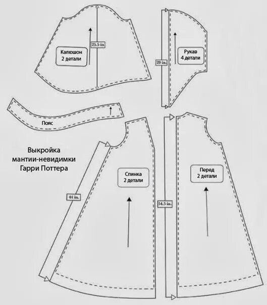 Плащ с капюшоном мужской выкройка Изготовление реквизита для встречи "Хогвартс в мире маглов" Книгомирье ВКонтакте