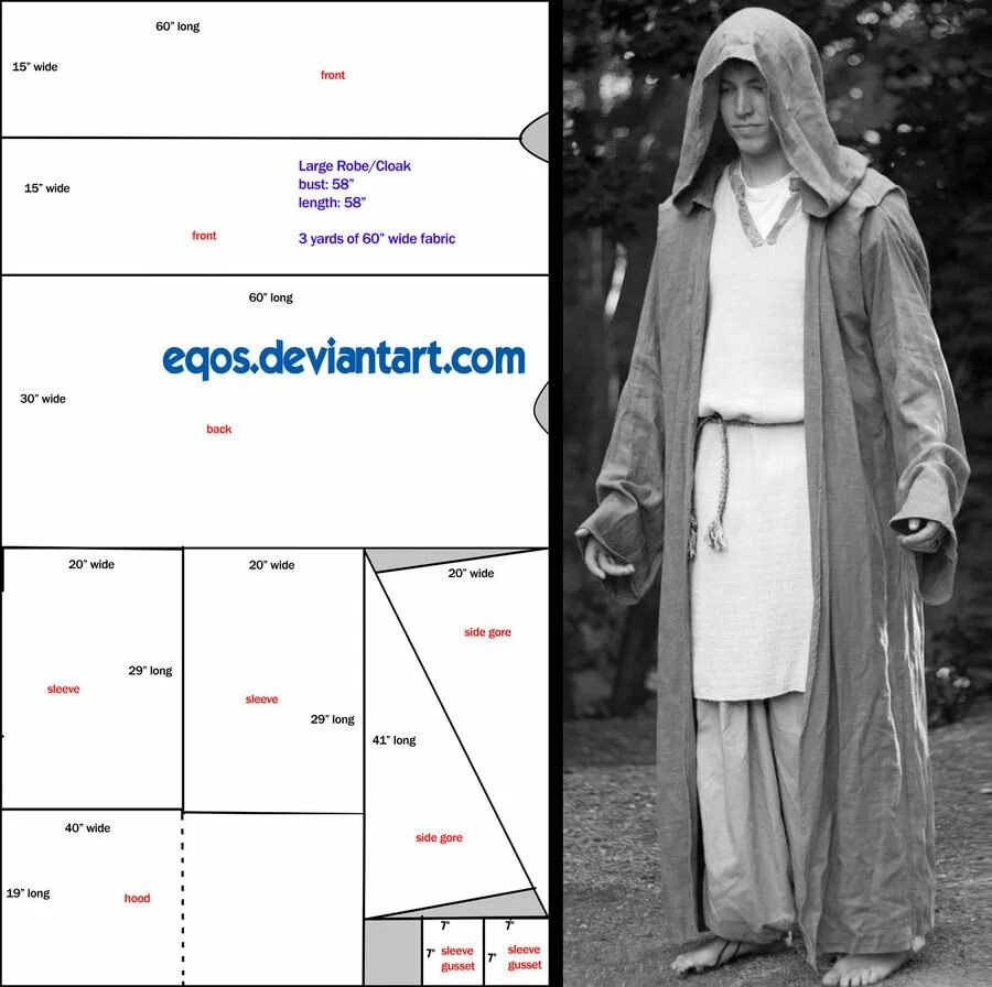 Плащ с капюшоном мужской выкройка Cosplay костюм...подобрать ткань, сшить - Страница 11 - Исторический и сценическ