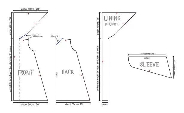 Плащ с капюшоном мужской выкройка Harry Potter Robes's Instructions Harry potter cloak, Harry potter robes, Harry 