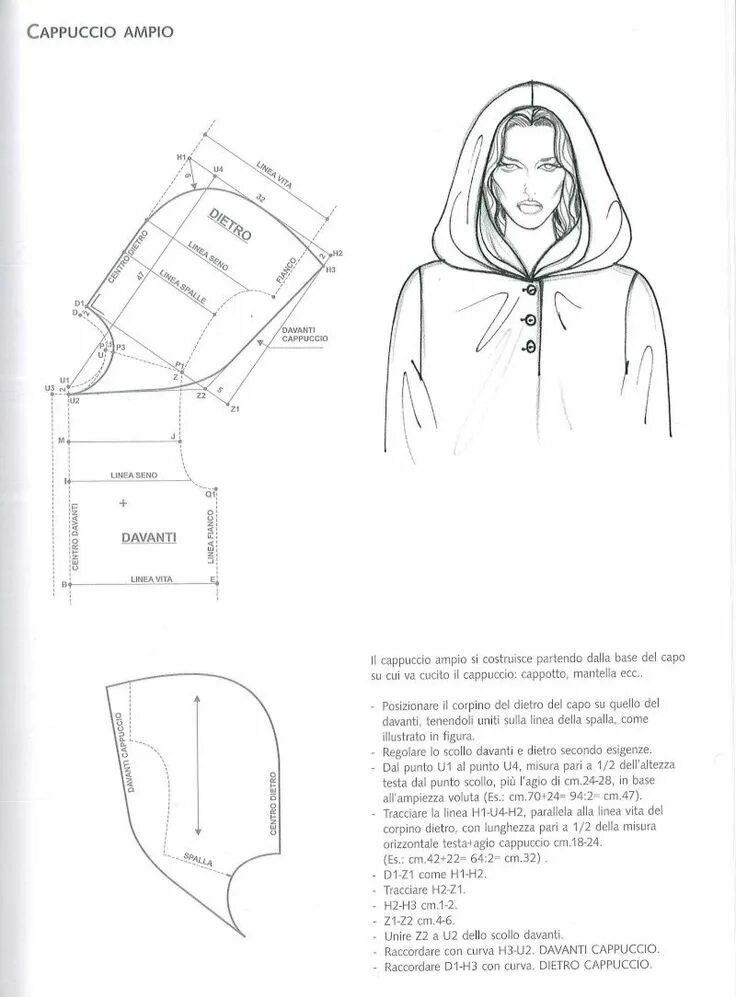 Плащ с капюшоном выкройка Pin su Patrones