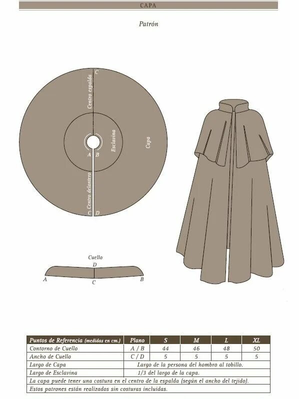 Плащ с капюшоном выкройка Spanish cape sewing patterns