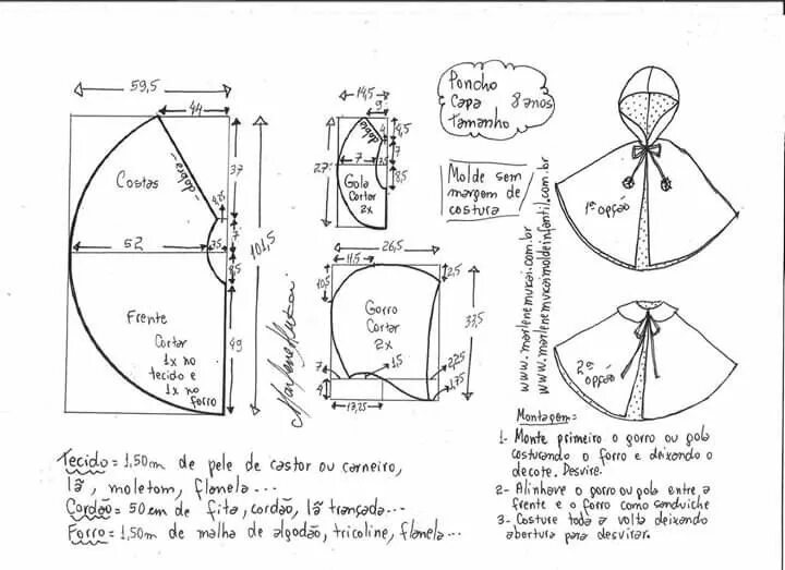 Плащ с капюшоном выкройка Pin en lanas chaquetas