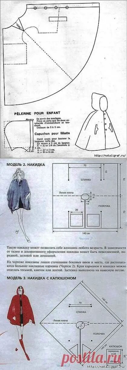 Плащ с капюшоном выкройка Моделирование: базовая выкройка +. ШИТЬЁ Постила