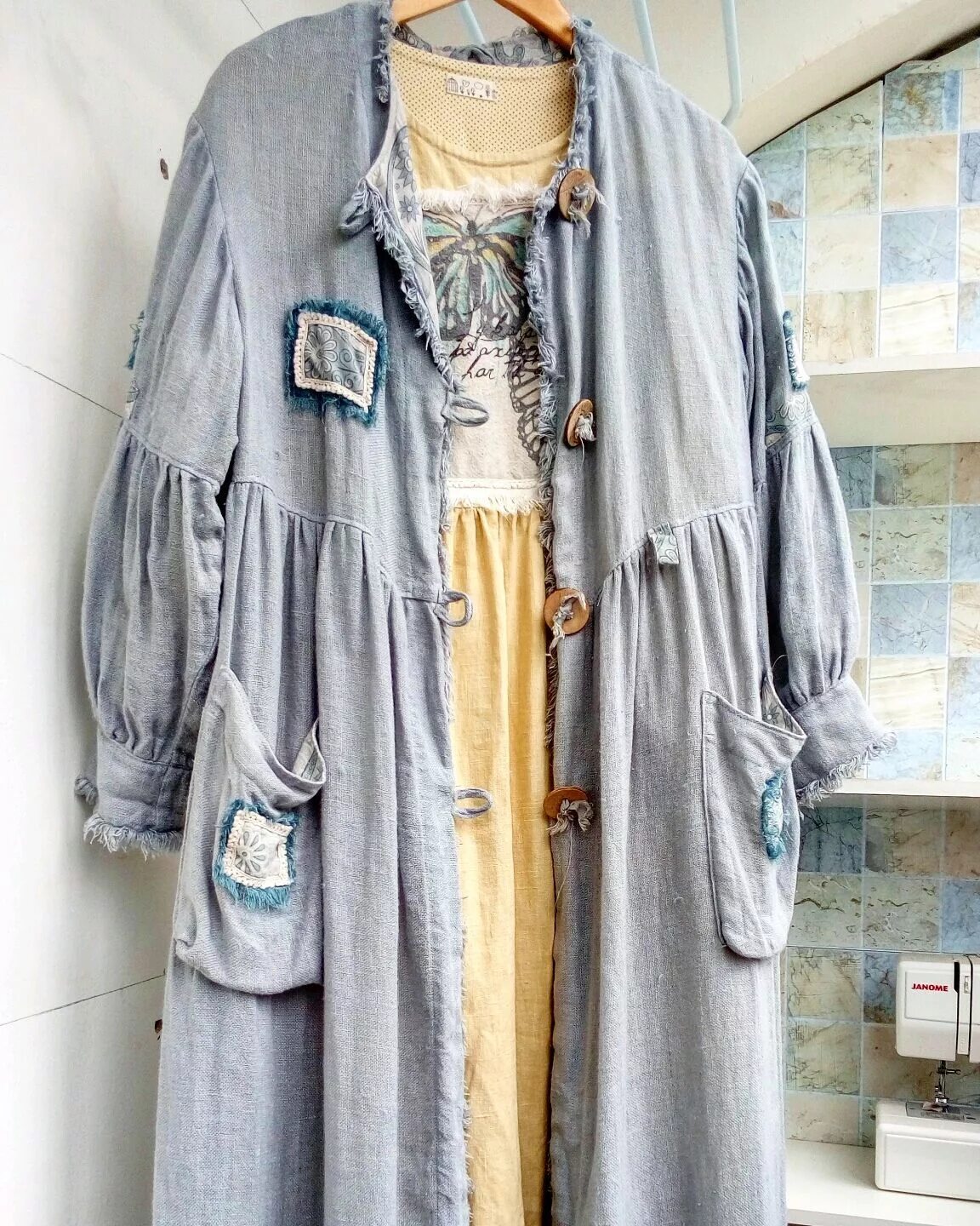 Плащ в стиле бохо женский Плащ длинный изо льна "Холодное лето" - купить в интернет-магазине на Ярмарке Ма