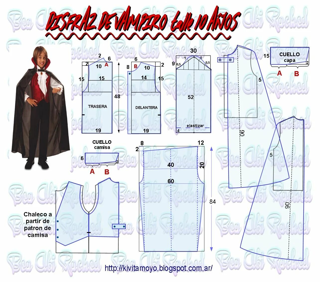 Плащ вампира выкройка своими руками DISFRAZ VAMPIRO talle 10 AÑOS Patrones de disfraces, Disfraces para niños, Hacer
