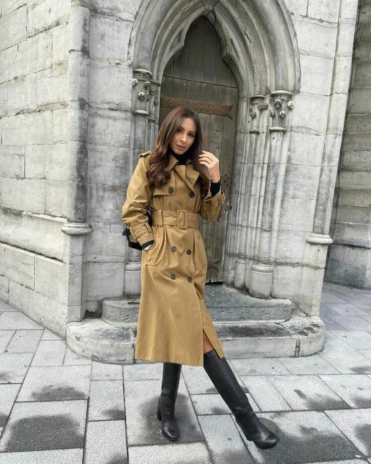Плащ женский осень 2024 тренды Образы на осень 2022, модные осенние луки, фото-примеры Тренчи, Плащ, Тренч