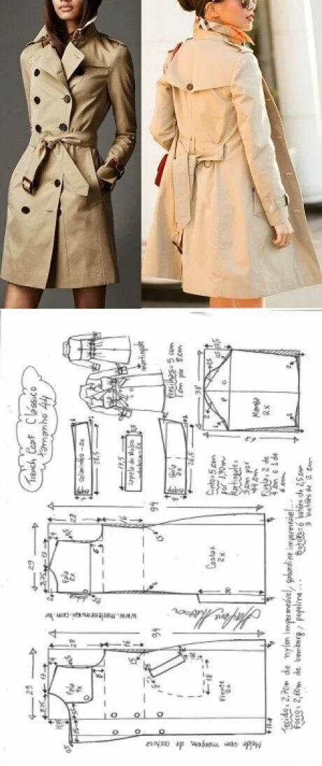 Плащ женский выкройка бесплатно Шитье простые выкройки Padrões de costura para vestido, Confecção de vestuário, 