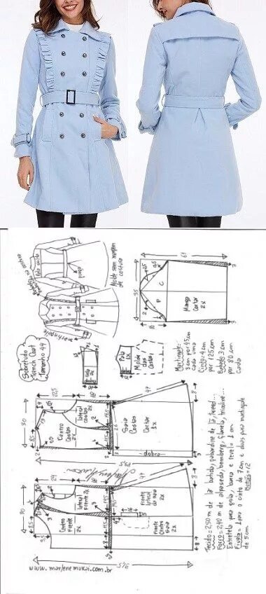 Плащ женский выкройка бесплатно шить быстро и легко Выкройка одежды, Выкройка куртки, Одежда